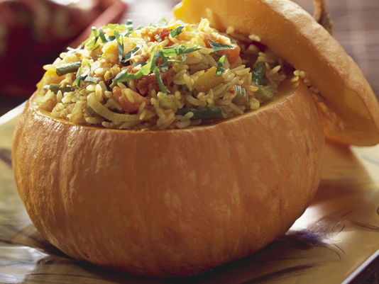 Rice Stuffed Pumpkin
