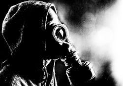 Flickr - Hinding behind a gas mask