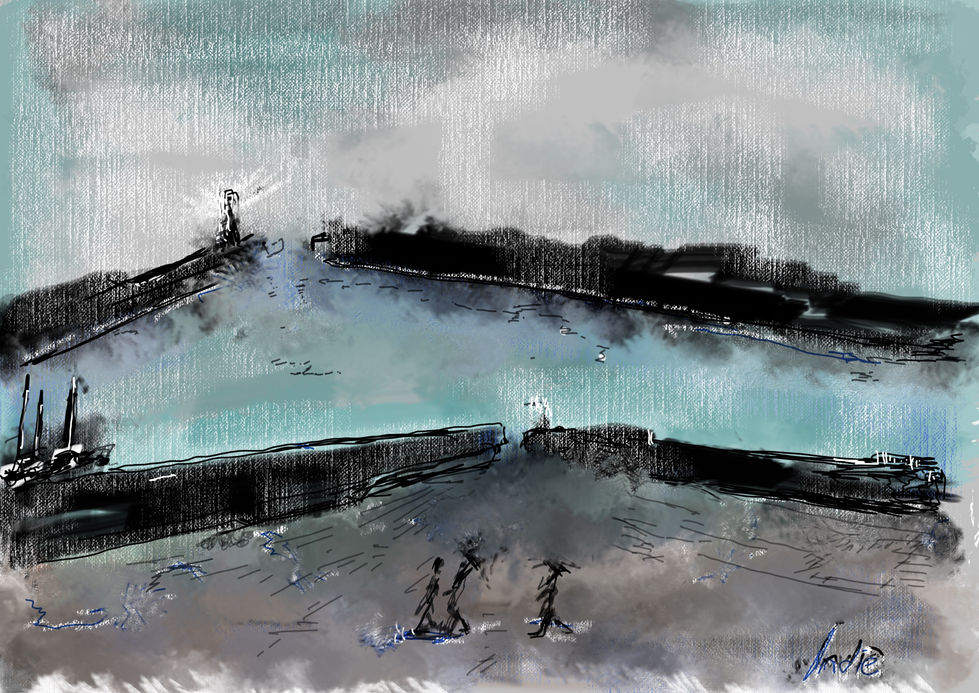 SCARBOROUGH HARBOUR IN THE MIST