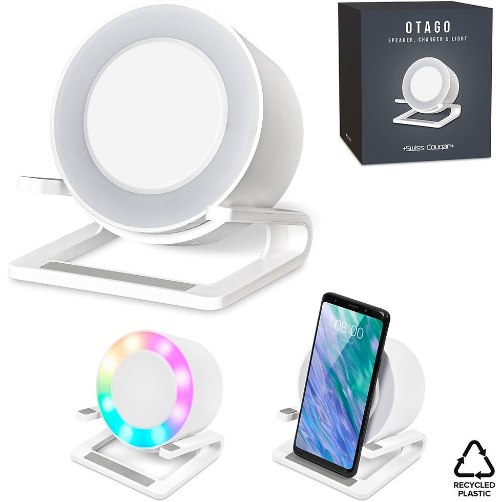 Thumbnail: Swiss Cougar Otago Bluetooth Speaker, Wireless Charger, Phone Stand & Night L...