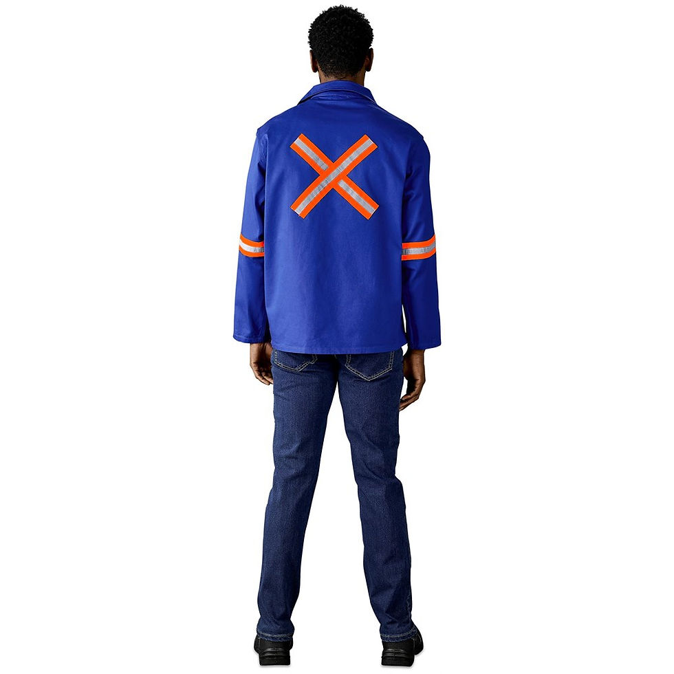Thumbnail: Artisan Premium 100% Cotton Jacket - Reflective Arms & Back - Orange Tape