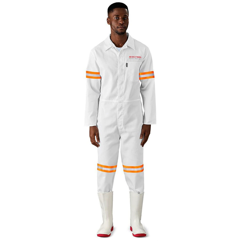 Thumbnail: Safety Polycotton Boiler Suit - Reflective Arms & Legs - Orange Tape