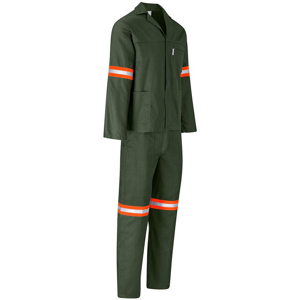Thumbnail: Acid Resistant Polycotton Conti Suit - Reflective Arm & Legs - Orange Tape