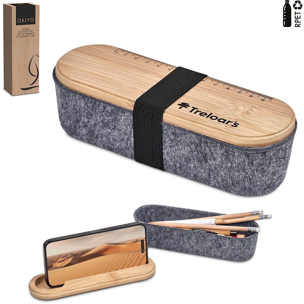 Thumbnail: Okiyo Byoga Recycled PET Felt & Bamboo Stationery Case