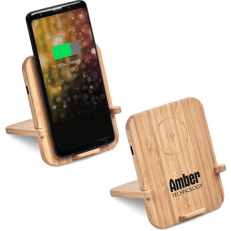 Thumbnail: Okiyo Noryoku Bamboo Wireless Charging Phone Stand