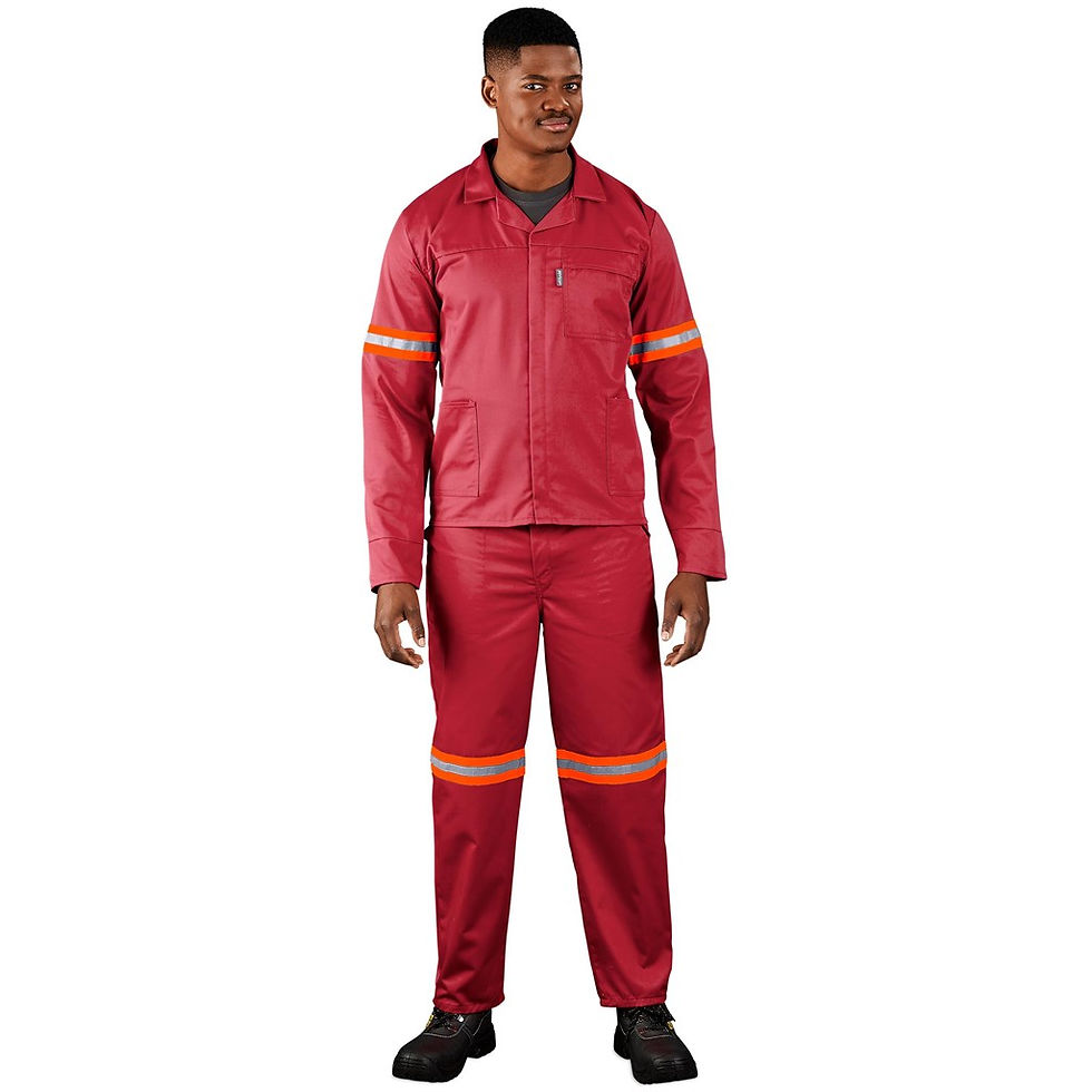 Thumbnail: Trade Polycotton Conti - Suit Reflective Arms, Legs & Back - Orange Tape
