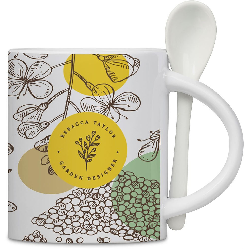 Thumbnail: Eden Sublimation Ceramic Coffee Mug & Spoon Set - 320ml