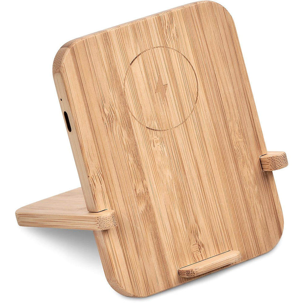 Thumbnail: Okiyo Noryoku Bamboo Wireless Charging Phone Stand