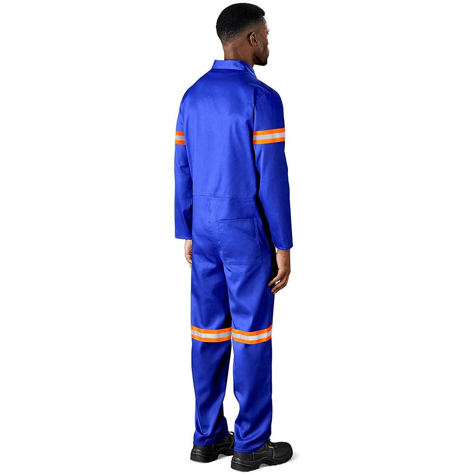 Thumbnail: Safety Polycotton Boiler Suit - Reflective Arms & Legs - Orange Tape