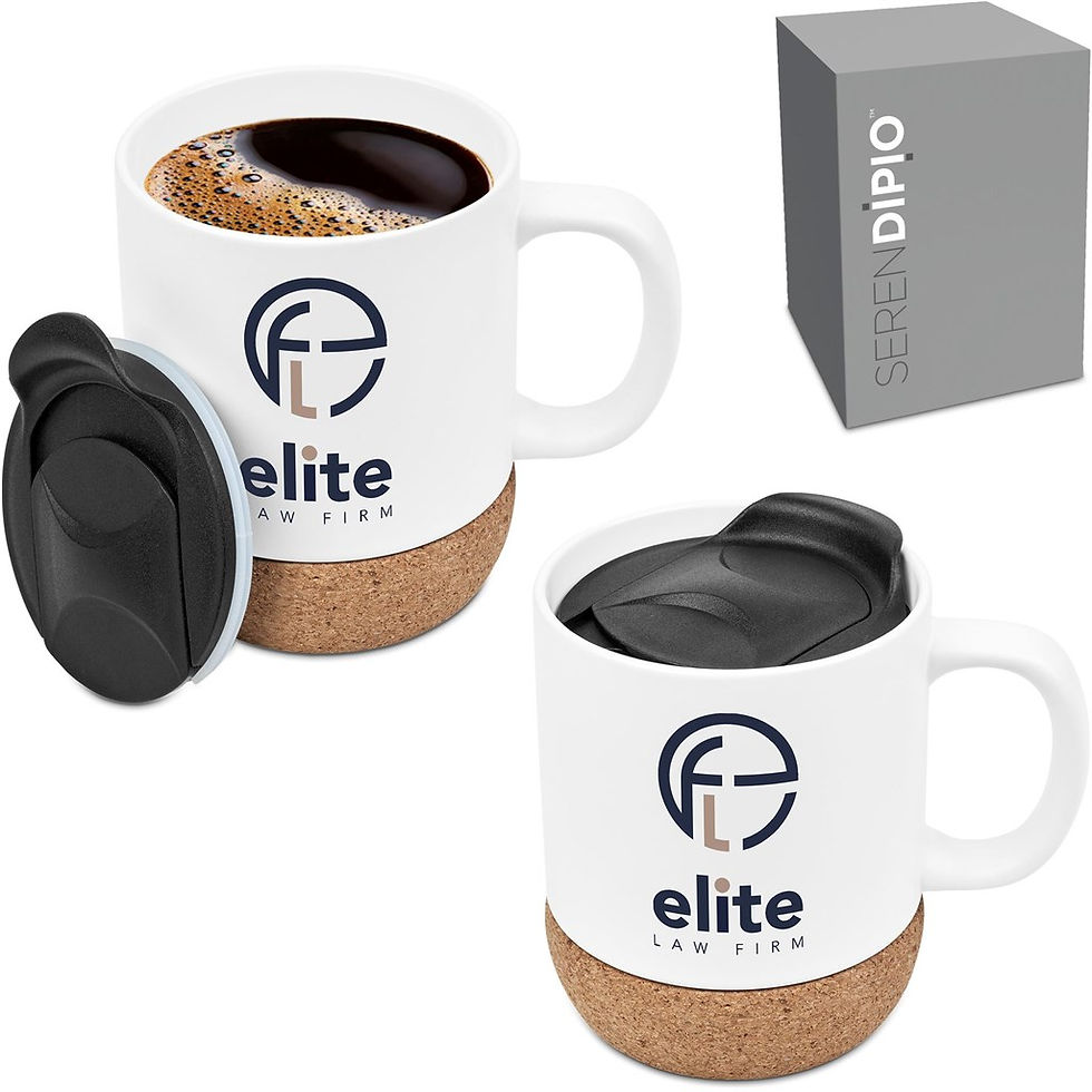 Thumbnail: Serendipio Sienna Cork & Ceramic Sublimation Coffee Mug - 340ml