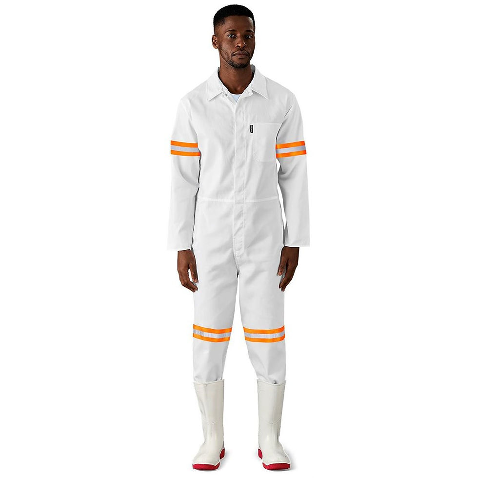 Thumbnail: Safety Polycotton Boiler Suit - Reflective Arms & Legs - Orange Tape