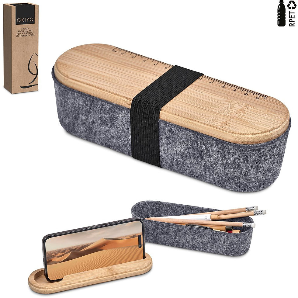 Thumbnail: Okiyo Byoga Recycled PET Felt & Bamboo Stationery Case