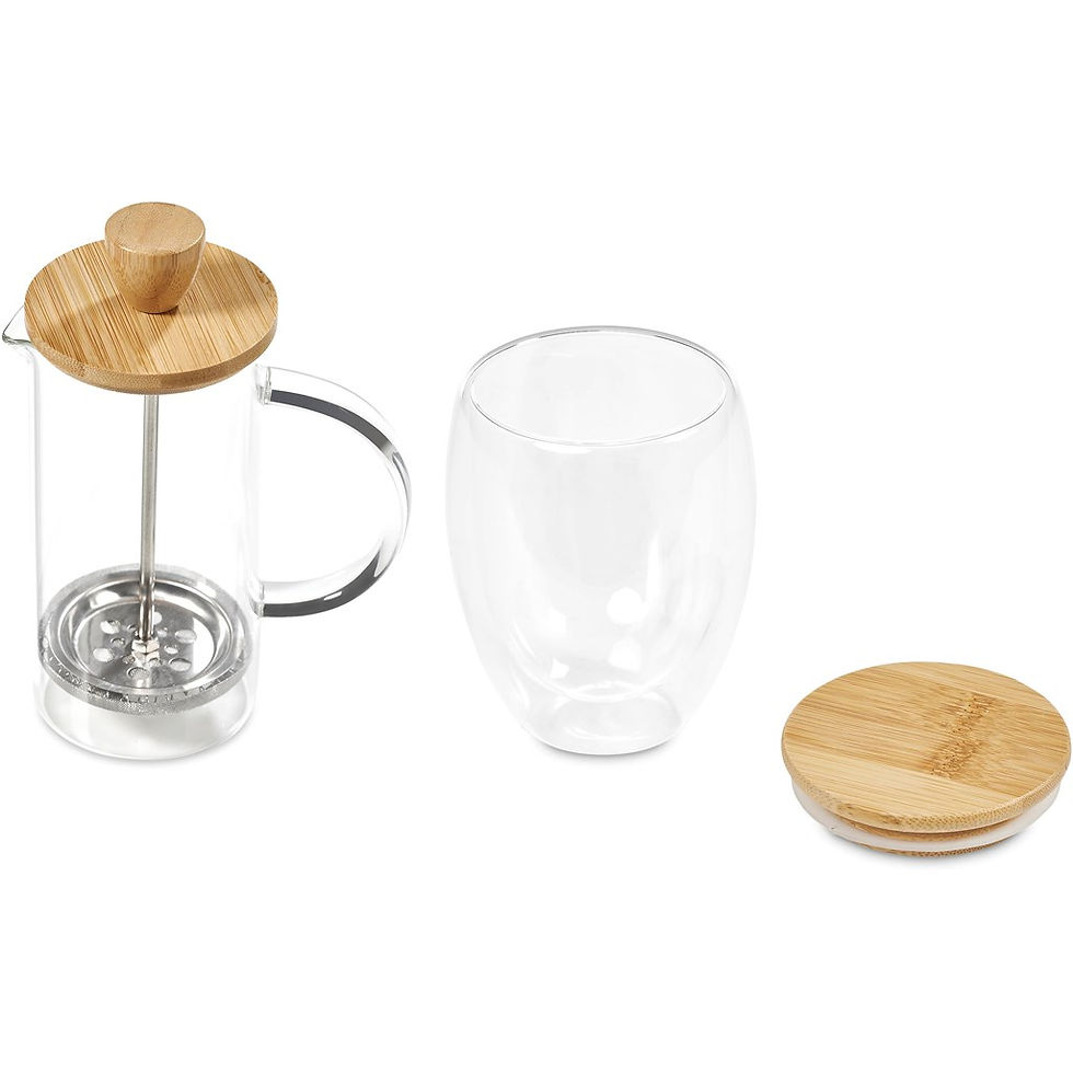 Thumbnail: Okiyo Aibo Glass & Bamboo Coffee Set