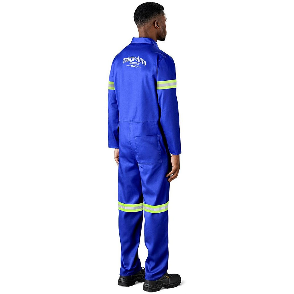 Thumbnail: Safety Polycotton Boiler Suit - Reflective Arms & Legs - Yellow Tape