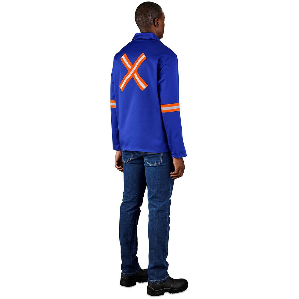 Thumbnail: Site Premium Polycotton Jacket - Reflective Arms & Back - Orange Tape