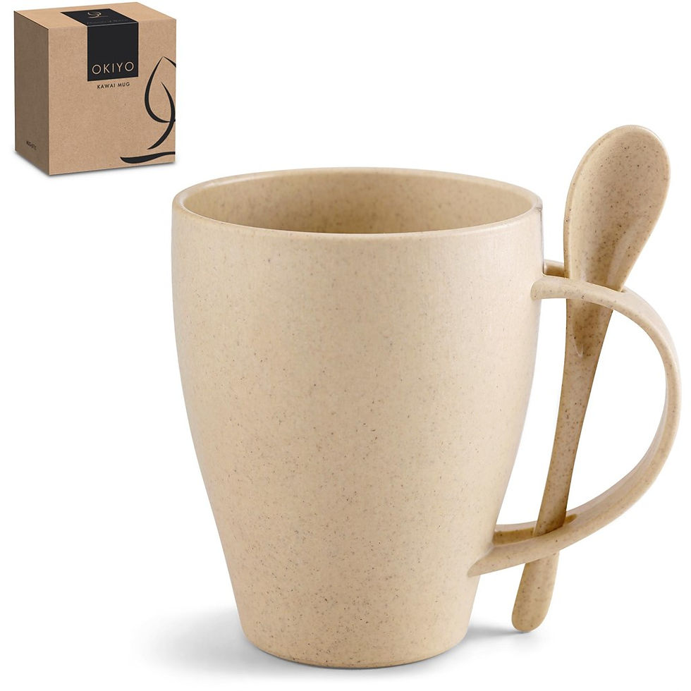 Thumbnail: Okiyo Kawai Wheat Straw Mug & Spoon - 350ml