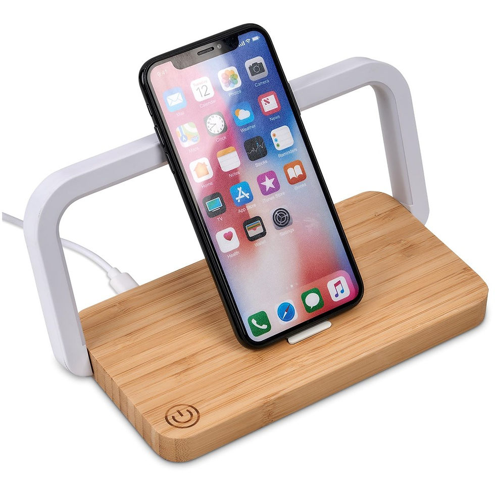 Thumbnail: Okiyo Yoru Bamboo Wireless Charger & Night Light