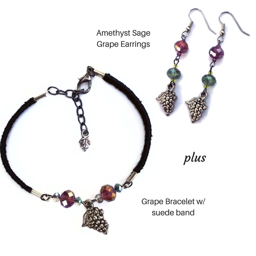 Grape Earrings & Bracelet Set