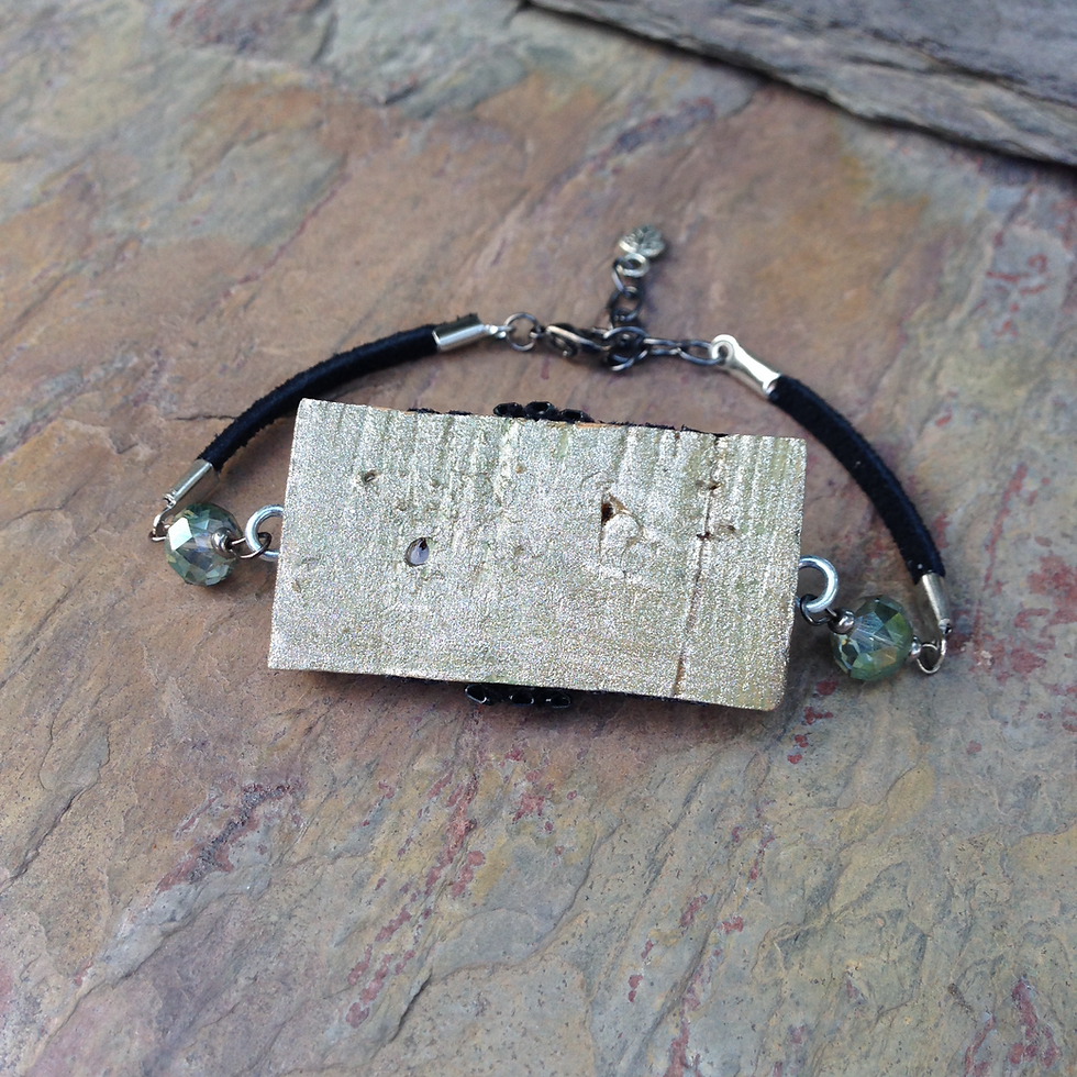 Thumbnail: Black Lace Studded Bracelet