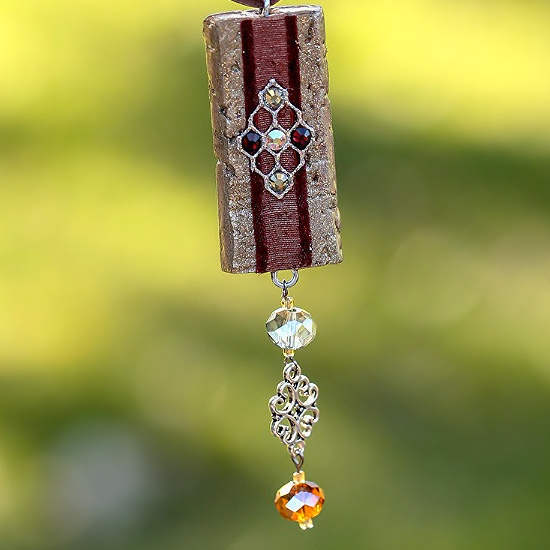 Thumbnail: Burgundy Medallion Necklace