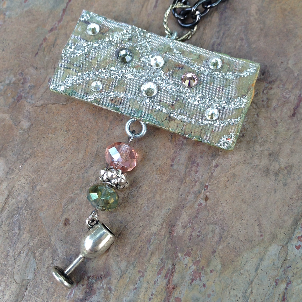 Thumbnail: Swirl Wine Glass Necklace