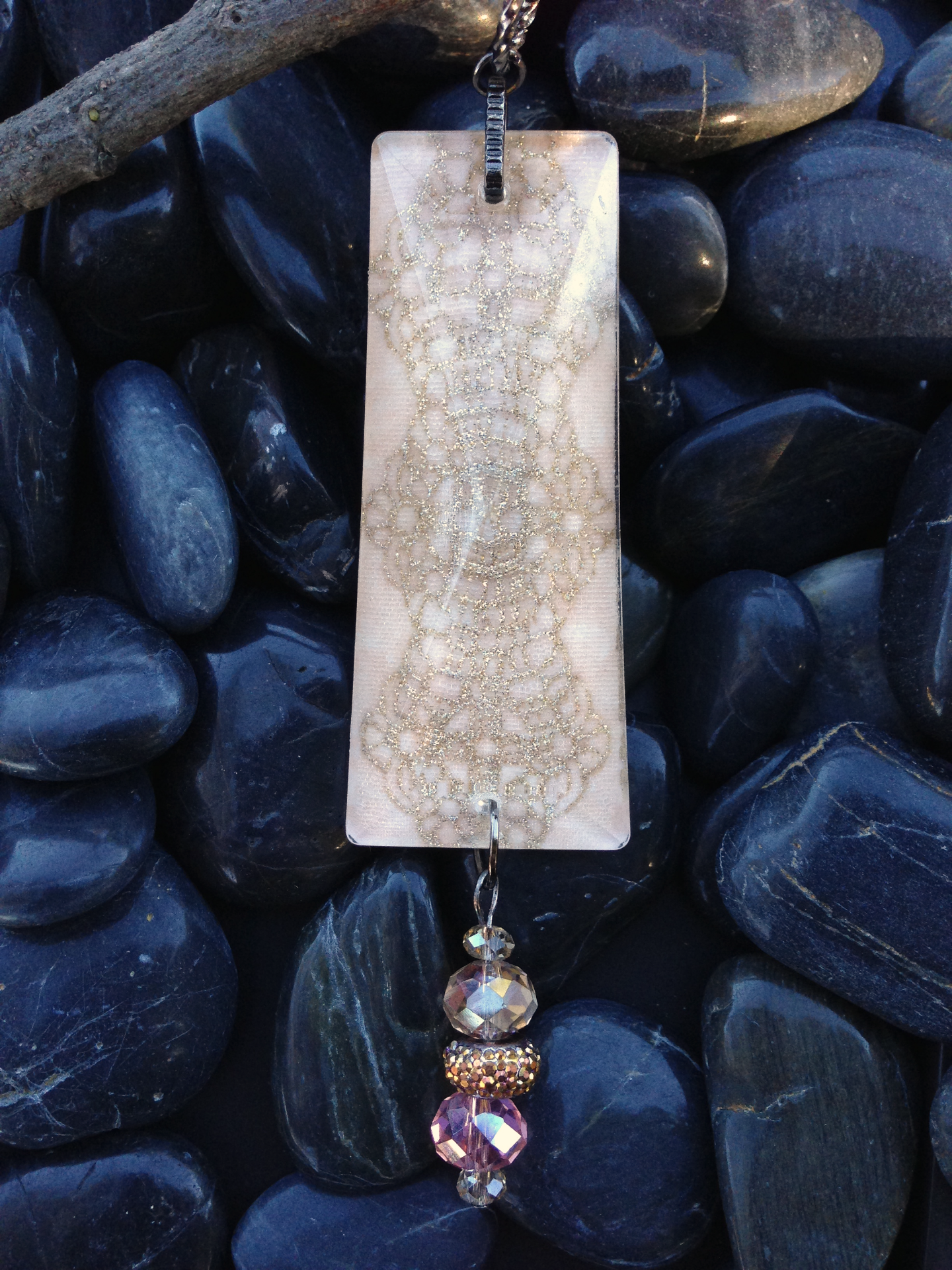 Blush Scroll Crystal