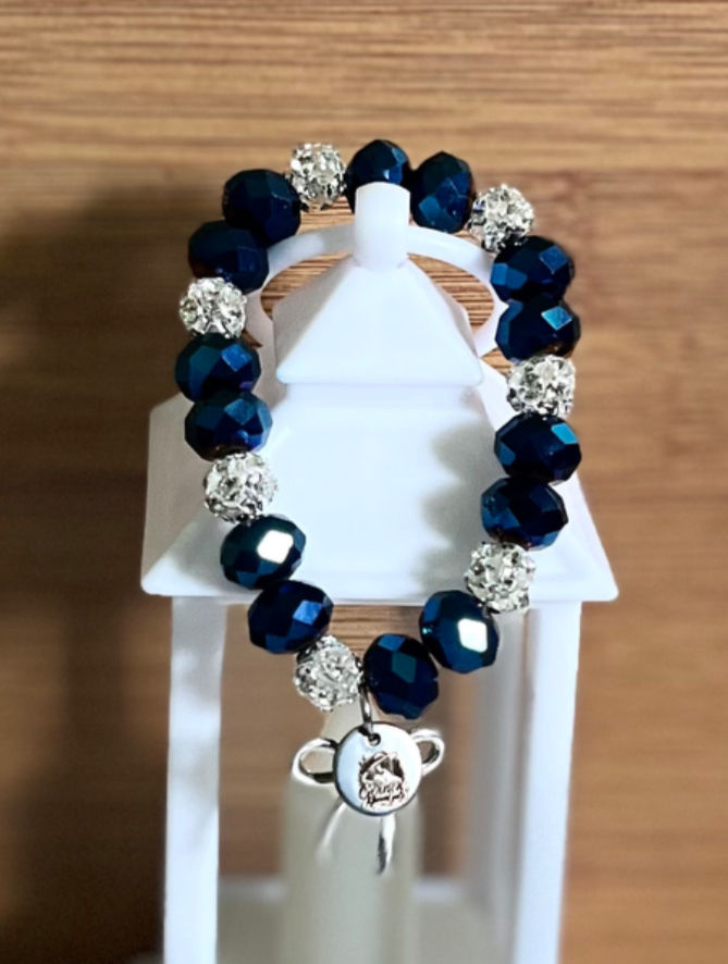 Thumbnail: Blue & Silver Beaded Bracelet