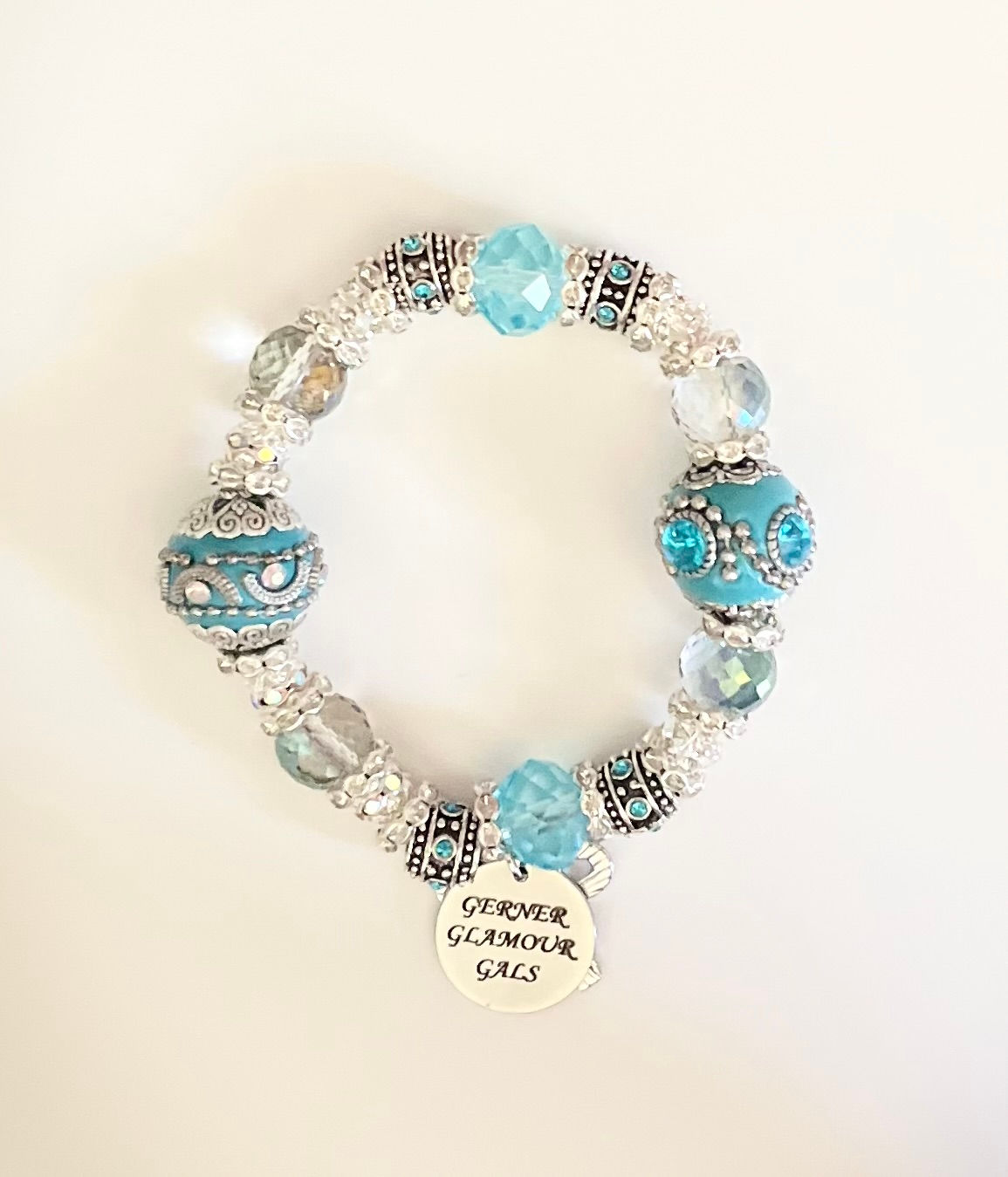 Turquoise & Silver Beaded Bracelet