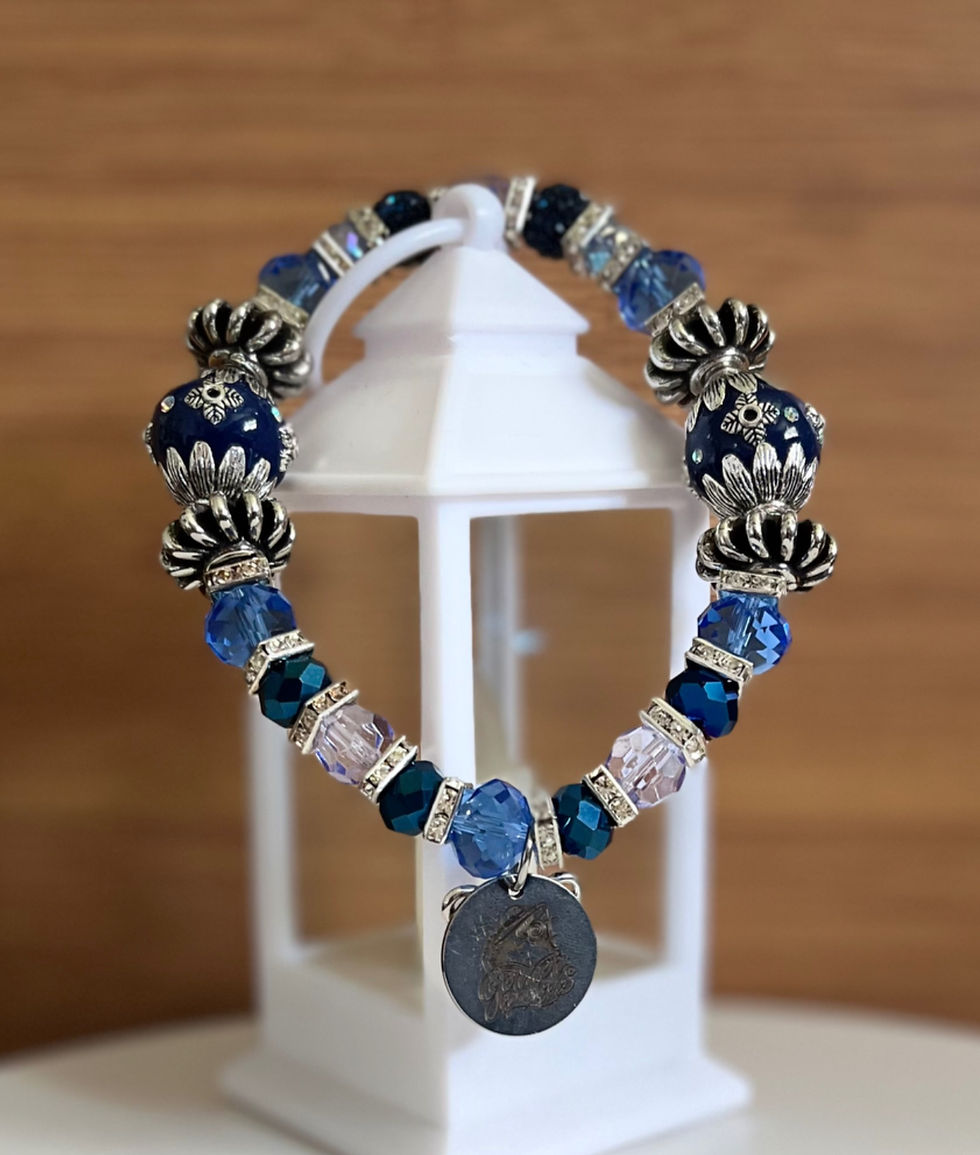 Thumbnail: Blue & Silver Beaded Bracelet
