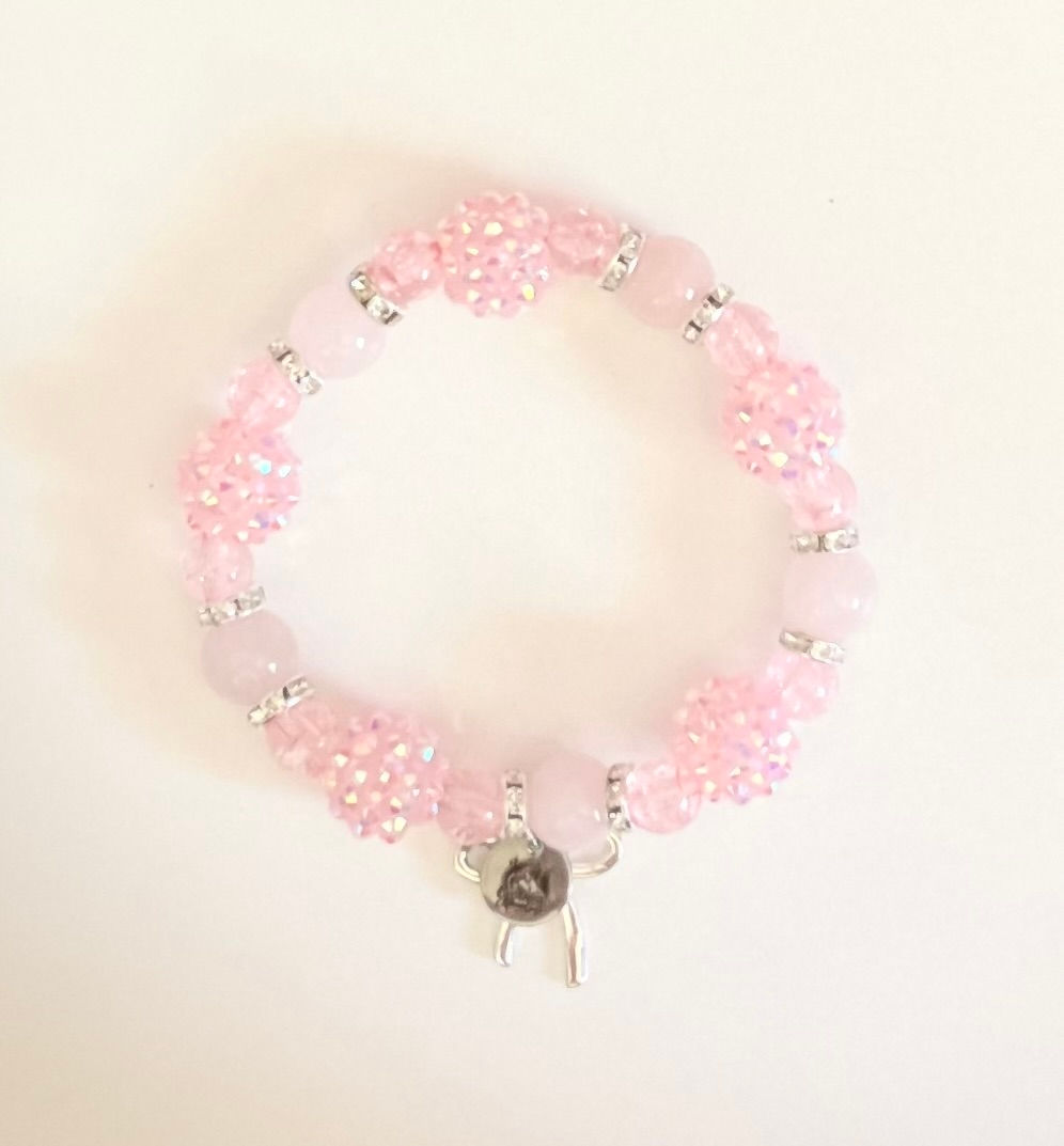 Pink & Silver Beaded Bracelet