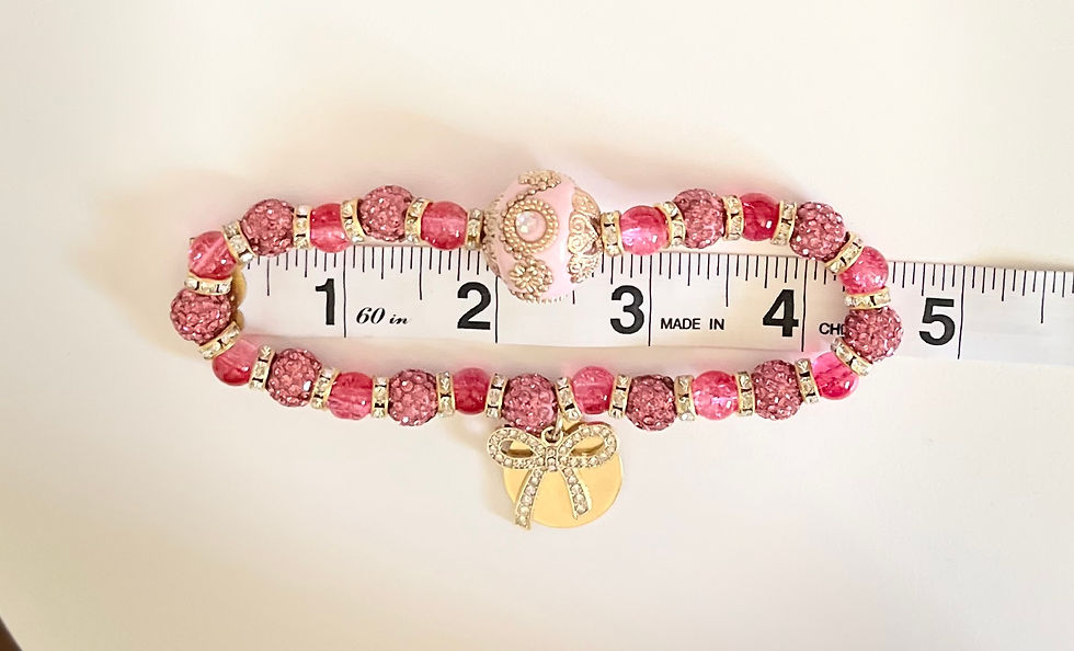 Thumbnail: Pink & Gold Beaded Bracelet