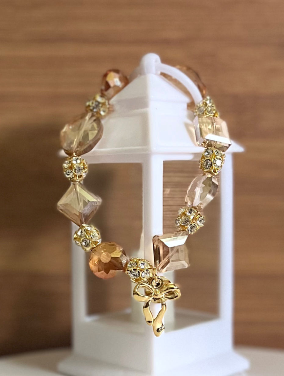 Thumbnail: Gold & Amber Beaded Bracelet