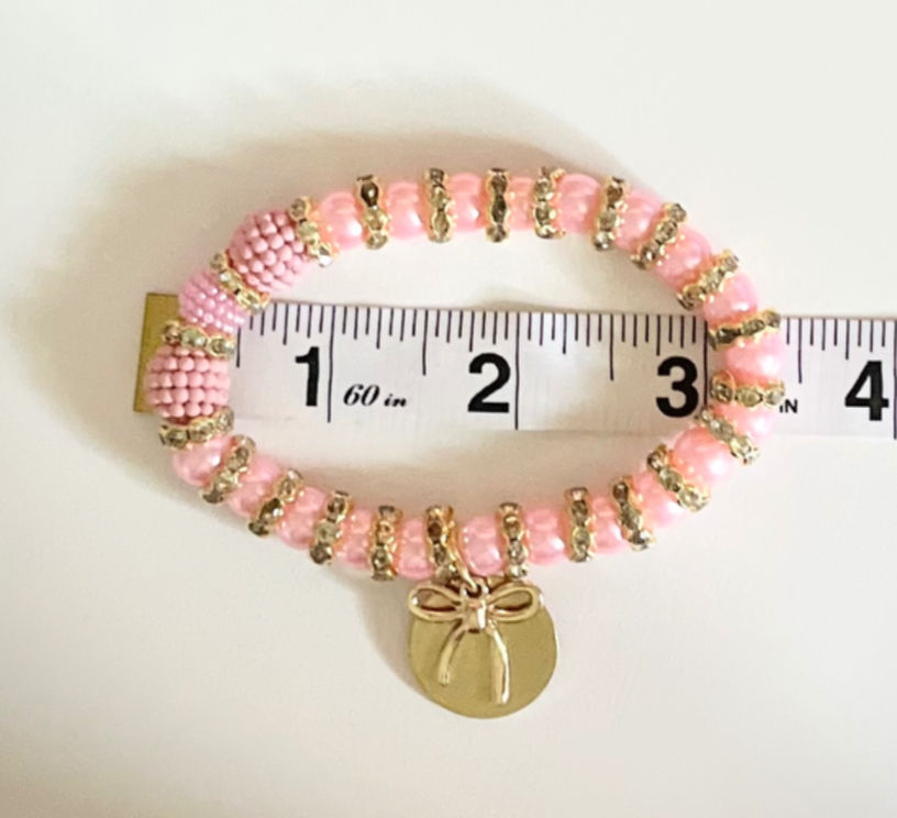 Thumbnail: Pink & Gold Beaded Bracelet