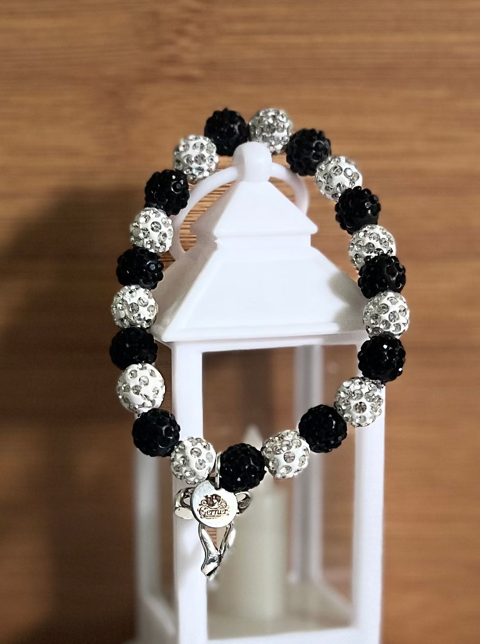 Thumbnail: Black & Silver Beaded Bracelet
