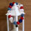 Thumbnail: Red, Blue, & Clear Beaded Bracelet