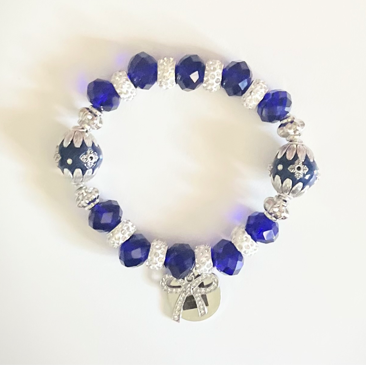 Blue & Silver Beaded Bracelet