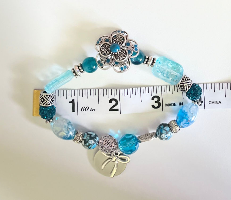 Thumbnail: Turquoise & Silver Beaded Bracelet