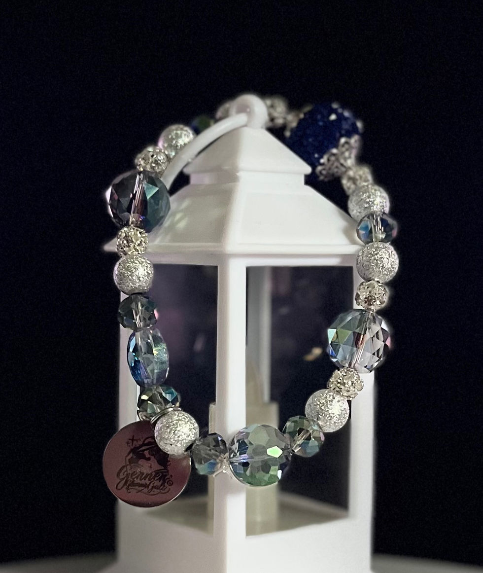 Thumbnail: Blue & Silver Beaded Bracelet