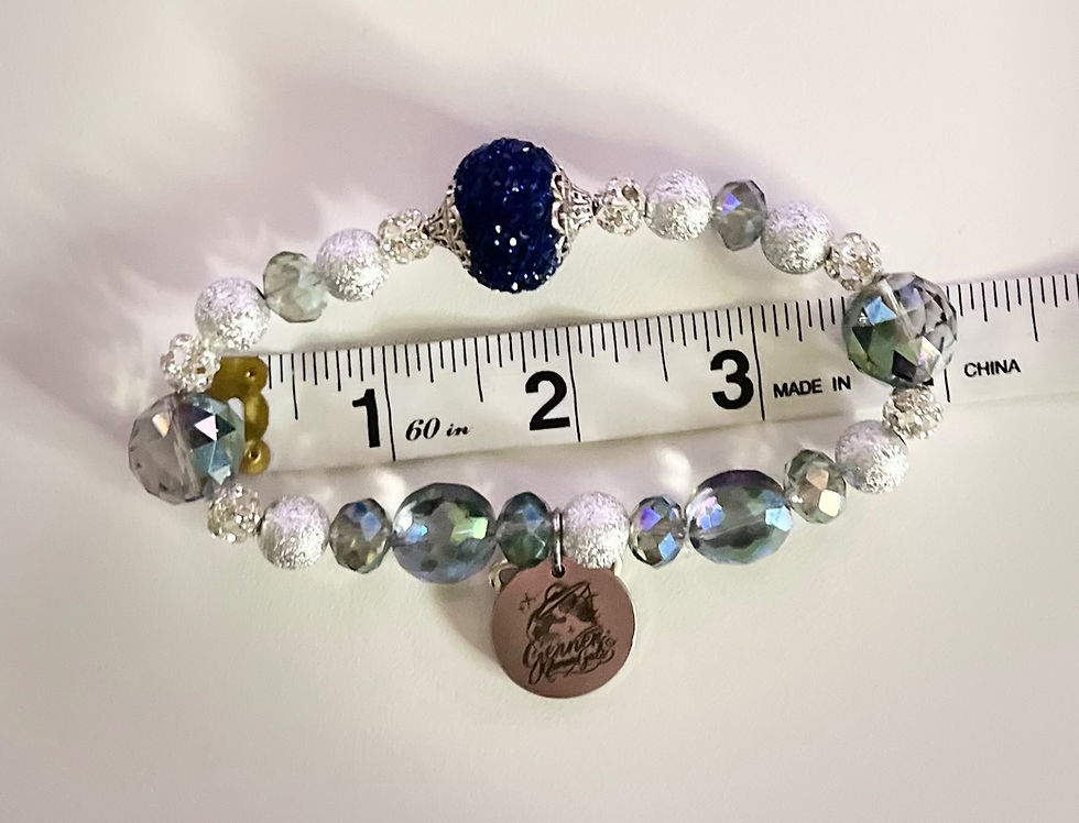 Thumbnail: Blue & Silver Beaded Bracelet