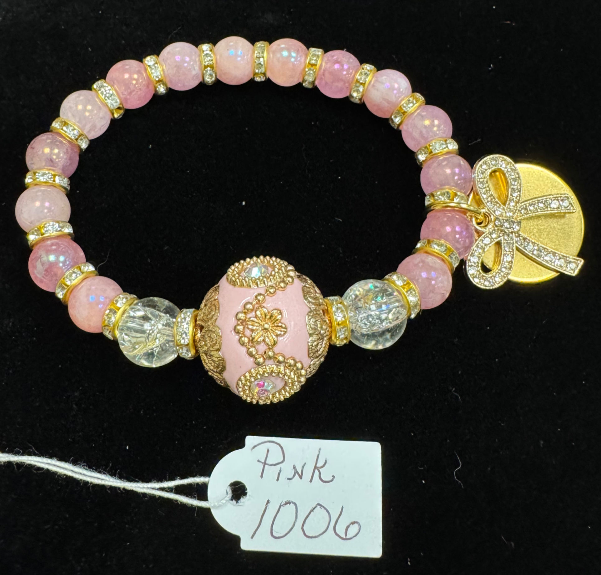 Pink & Gold Disc Bracelet