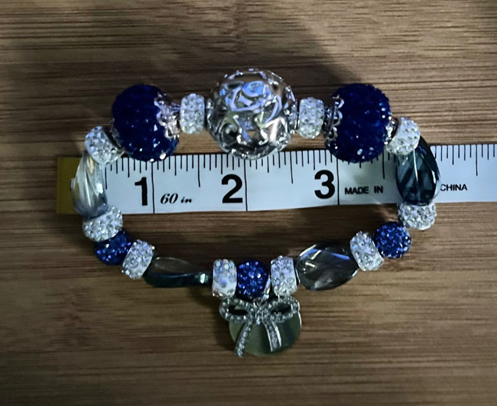 Thumbnail: Blue & Silver Beaded Bracelet