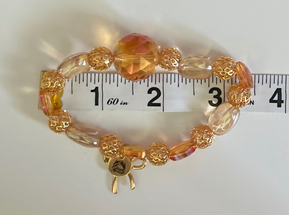 Thumbnail: Amber & Gold Beaded Bracelet
