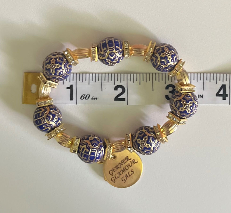 Thumbnail: Blue & Gold Beaded Bracelet