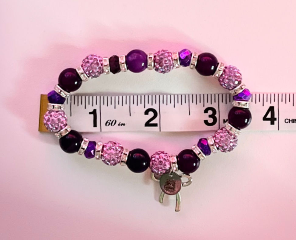 Thumbnail: Purple & Silver Beaded Bracelet
