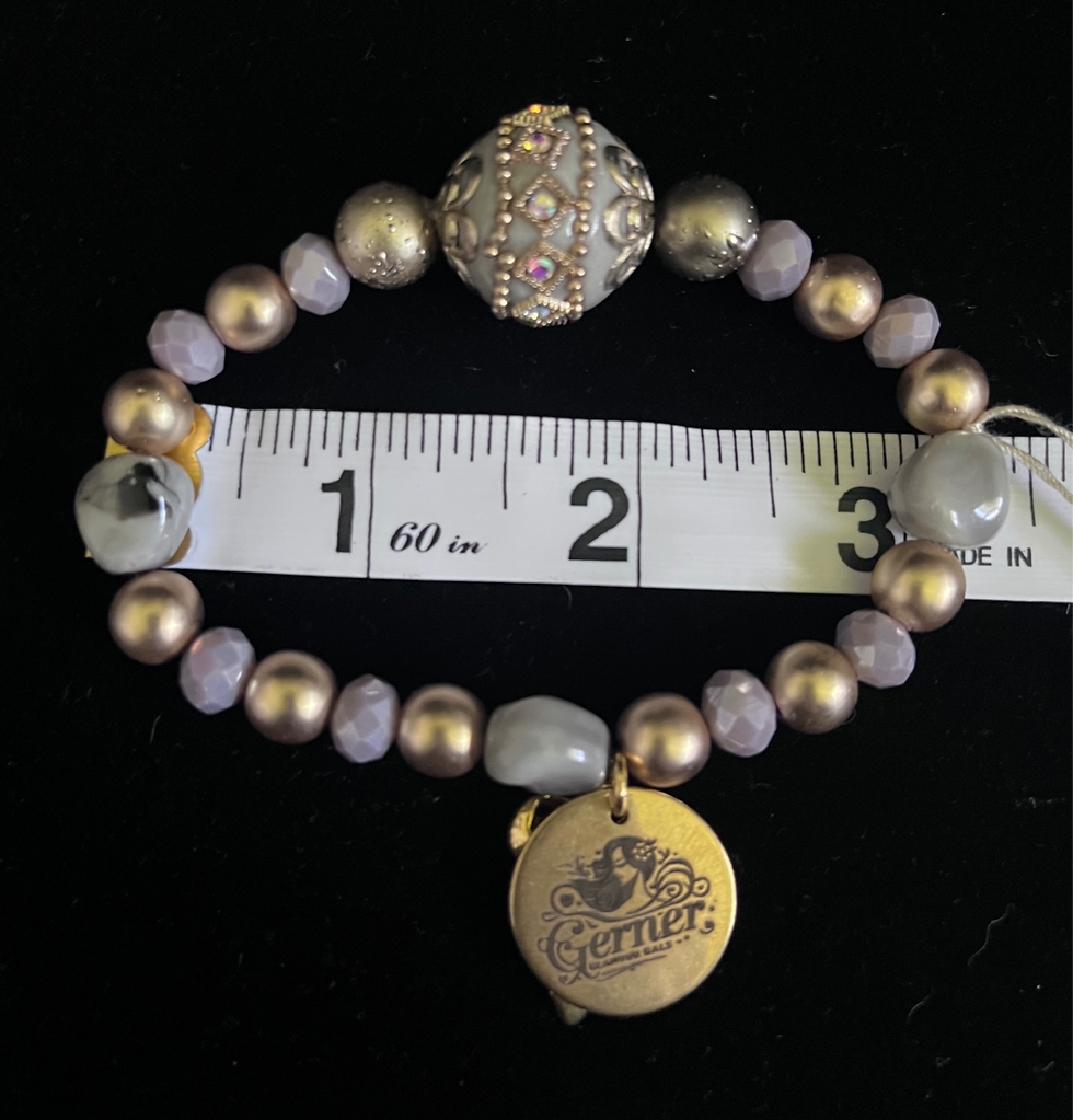 Thumbnail: Blue & Gold Beaded Bracelet