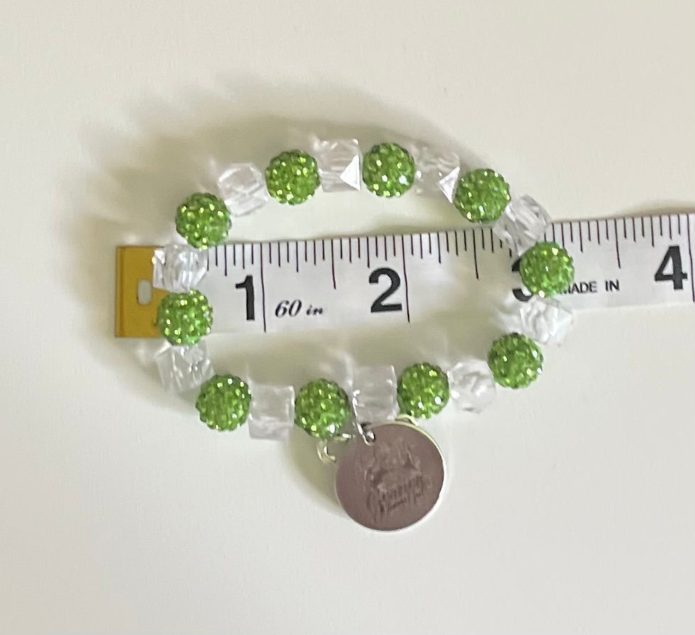 Thumbnail: Green & Clear Beaded Bracelet