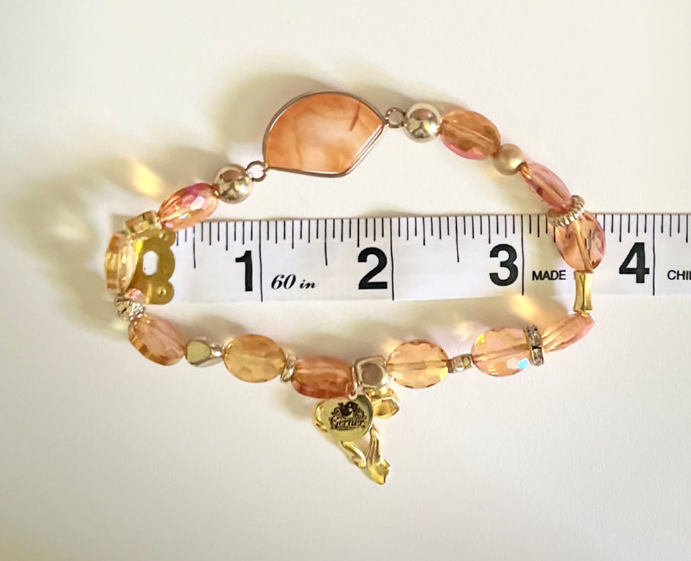 Thumbnail: Orange & Gold Beaded Bracelet
