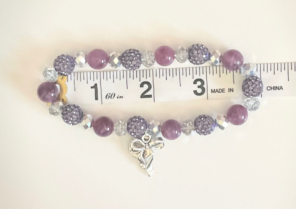 Thumbnail: Purple & Silver Beaded Bracelet