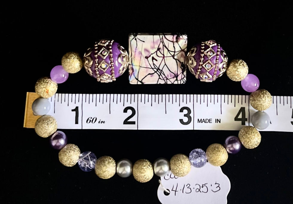 Thumbnail: Purple & Gold Beaded Bracelet