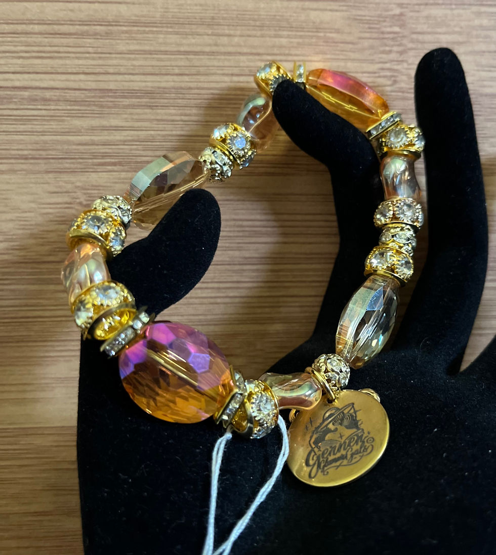 Thumbnail: Pink & Gold Beaded Bracelet